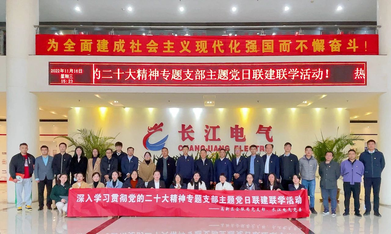 武汉东湖高新区企服局党支部联合长江电气党委开展学习贯彻党的二十大精神专题支部主题党日联建联学活动